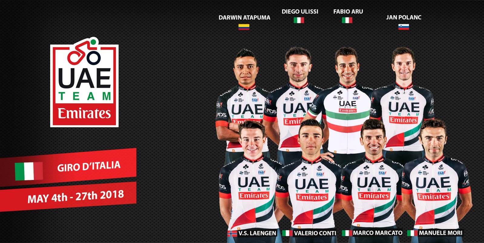 Fabio Aru lidera al UAE Team Emirates para el Giro de Italia