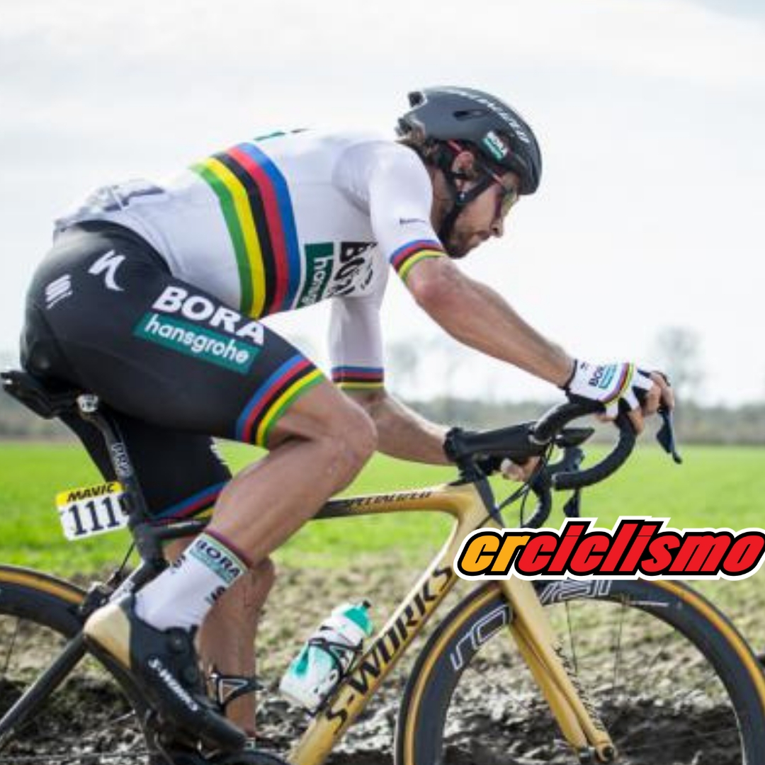 Specialized impregna su sello en  los adoquines de la Paris Roubaix