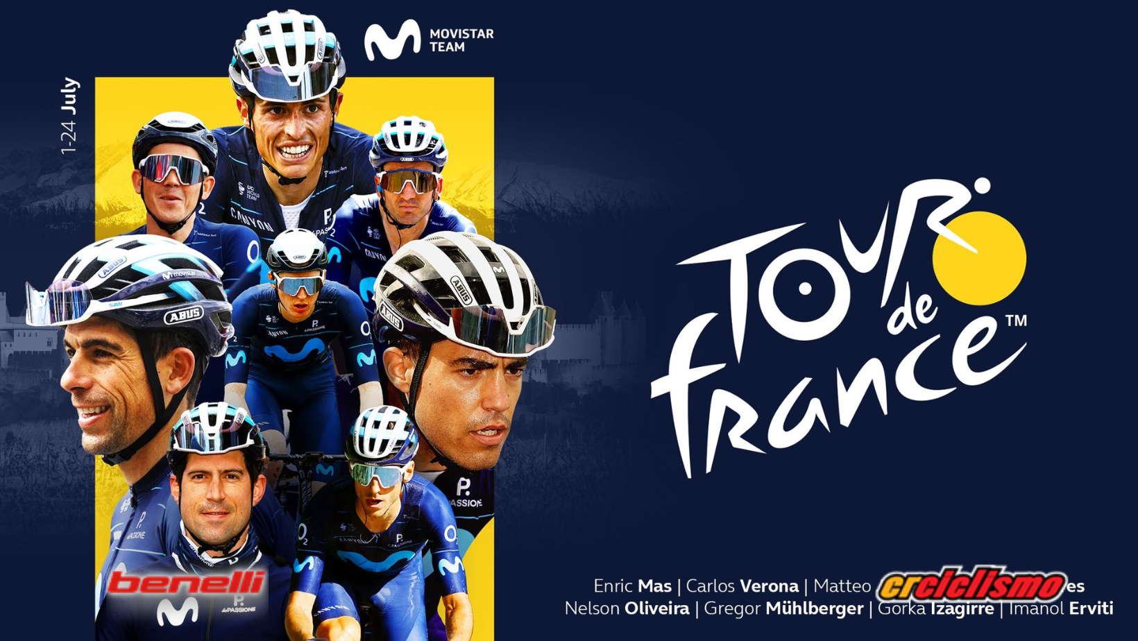 Enric Mas al frente del Movistar para el Tour.