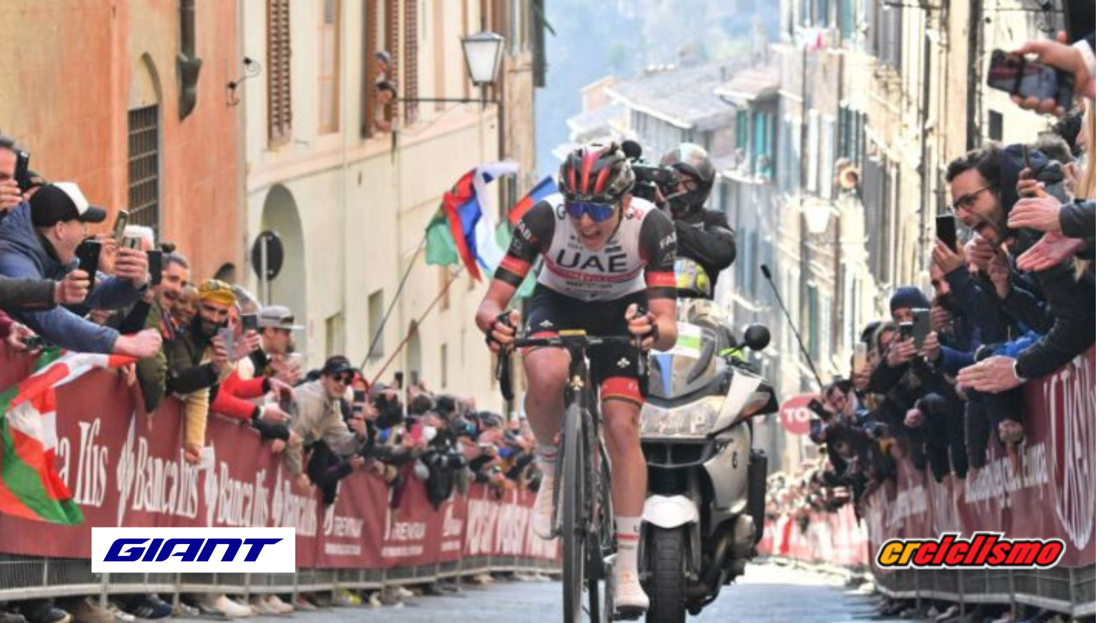 Pogacar no defenderá su titulo en la Strade Bianche.