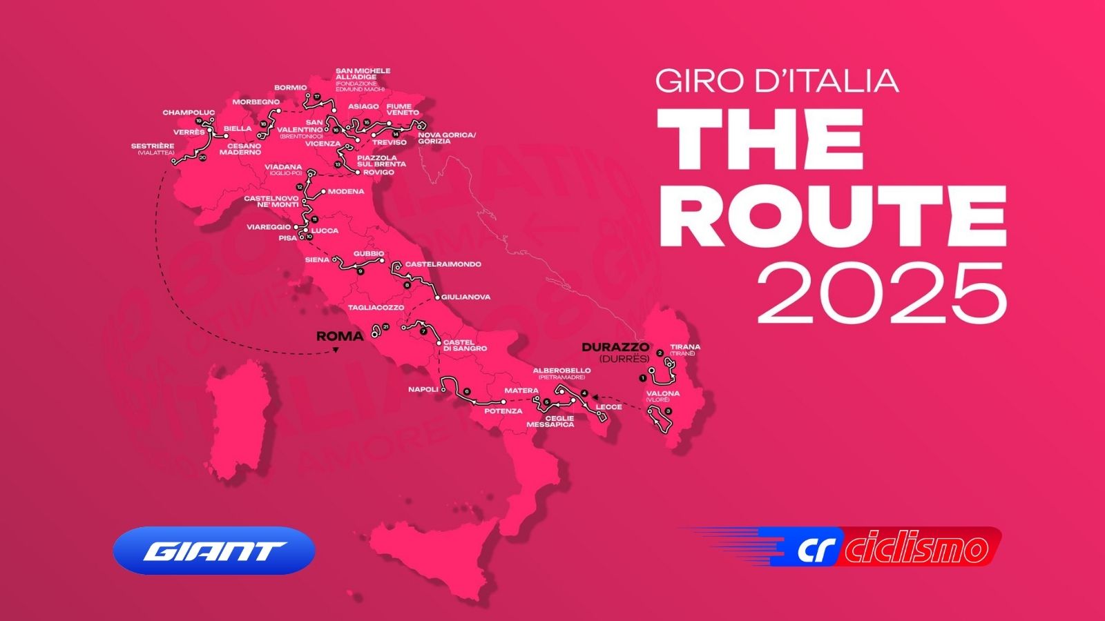 Recorrido del Giro de Italia 2025